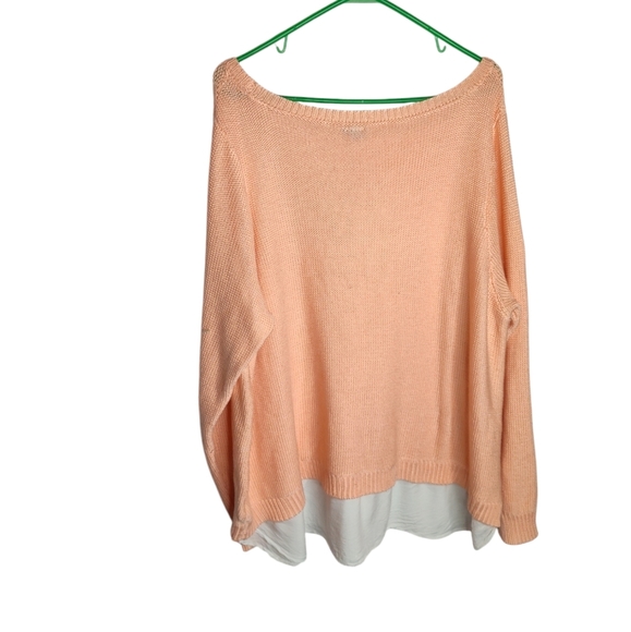 Torrid Oversized Peach Knit Scoop Neck Sweater size 4X - Picture 2 of 9